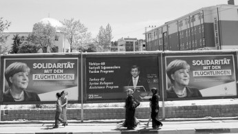 Zynisch: Plakate in Gaziantep anlässlich Merkels Besuch im April 2016.