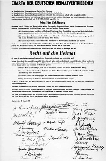 Das „Grundgesetz der Vertriebenen“, Gegenmodell zum Potsdamer Abkommen