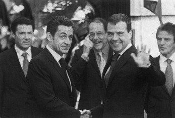 Sarkozy und Medwedew beim Nizza-Gipfel am 14.11.2008: Verhandlungen über ein neues Rahmenabkommen werden am 2. Dezember 2008 wiederaufge­nom­­men.
