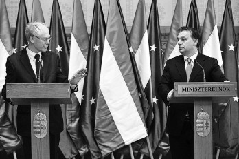 EU-Ratspräsident Van Rom­puy und Ungarns Premierminister Viktor Orban