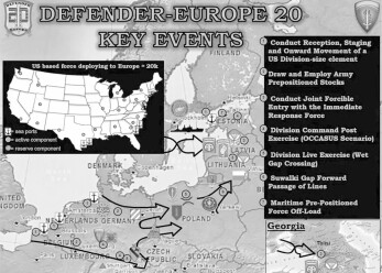 Von den Niederlanden bis zur Ostseeküste mit Schwerpunkt Deutschland reichen die Transportketten des NATO-Manövers „Defender Europe 20“ und verwandeln das nördliche Europa in einen Kriegsschauplatz.