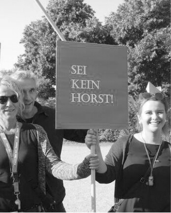2018: Gewerkschafterinnen und Gewerkschafter auf einer Demo gegen Seehofers Abschottungspolitik.