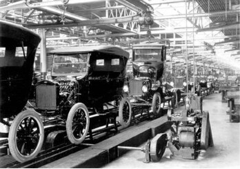 Skalierung: Kostenvorteil durch Serienproduktion, Industrie verdrängt Handwerk. Marx: Vorwärts zum Sozialismus oder rückwärts zur „guten alten Zeit“?