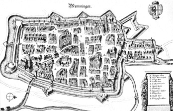 Memmingen als Beispiel einer mittelalterlichen Stadt; dort wurden die 12 Artikel der Bauern aufgeschrieben.
